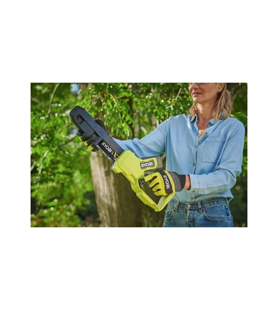 Potatore a catena a batteria ryobi "ry18ps15a-0" barra 15 cm 18v, solo corpo macchina